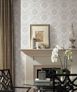 Wallpaper Lotus Palm Wallpaper // Grey