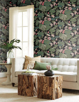 Wallpaper Lotus Pond Wallpaper // Black & Pink