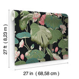 Wallpaper Lotus Pond Wallpaper // Black & Pink