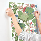 Wallpaper Lotus Pond Wallpaper // Green & Pink
