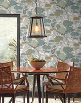 Wallpaper Lotus Pond Wallpaper // Grey & Blue
