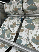 Wallpaper Lotus Pond Wallpaper // Grey & Blue