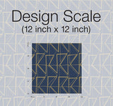 Wallpaper Love Triangles Peel & Stick Wallpaper // Blue & Gold Metallic