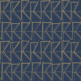 Wallpaper Love Triangles Peel & Stick Wallpaper // Blue & Gold Metallic