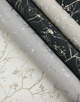 Wallpaper Luminous Branches Wallpaper // Black & Gold