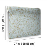 Wallpaper Luminous Branches Wallpaper // Blue & Gold