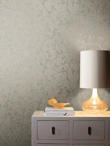Wallpaper Luminous Branches Wallpaper // Grey & Silver
