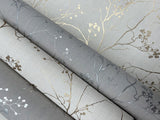 Wallpaper Luminous Branches Wallpaper // Grey & Silver
