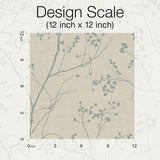 Wallpaper Luminous Branches Wallpaper // Taupe & Silver