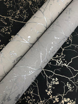 Wallpaper Luminous Branches Wallpaper // Taupe & Silver