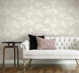 Wallpaper Lunaria Silhouette Wallpaper // Light Taupe & White 