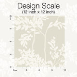 Wallpaper Lunaria Silhouette Wallpaper // Light Taupe & White