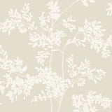 Wallpaper Lunaria Silhouette Wallpaper // Light Taupe & White