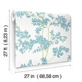 Wallpaper Lunaria Silhouette Wallpaper // White & Aqua