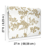 Wallpaper Lunaria Silhouette Wallpaper // White & Gold