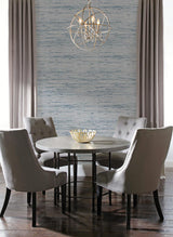 Wallpaper Lustrous Grasscloth Wallpaper // Blue & Gold