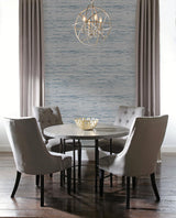 Wallpaper Lustrous Grasscloth Wallpaper // Blue & Gold