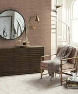 Wallpaper Lustrous Grasscloth Wallpaper // Brown
