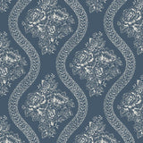 Wallpaper Magnolia Home Coverlet Floral Peel & Stick Wallpaper // Navy
