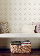 Wallpaper Magnolia Home Dots on Dots Peel & Stick Wallpaper // Cream & Grey