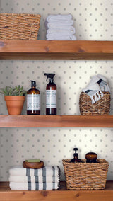 Wallpaper Magnolia Home Dots on Dots Peel & Stick Wallpaper // Cream & Grey