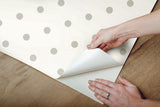 Wallpaper Magnolia Home Dots on Dots Peel & Stick Wallpaper // Cream & Grey