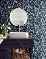 Wallpaper Magnolia Home Fox & Hare Peel & Stick Wallpaper // Navy