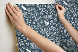 Wallpaper Magnolia Home Fox & Hare Peel & Stick Wallpaper // Navy
