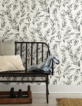 Wallpaper Magnolia Home Olive Branch Peel & Stick Wallpaper // Charcoal