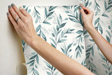 Wallpaper Magnolia Home Olive Branch Peel & Stick Wallpaper // Teal