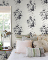 Wallpaper Magnolia Home Tea Rose Peel & Stick Wallpaper // White & Black