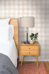 Wallpaper Magnolia Home Watercolor Check Peel & Stick Wallpaper // Pink
