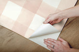 Wallpaper Magnolia Home Watercolor Check Peel & Stick Wallpaper // Pink