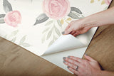 Wallpaper Magnolia Home Watercolor Roses Peel & Stick Wallpaper // Pink
