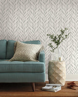 Wallpaper Magnolia Home Willow Peel & Stick Wallpaper // Grey