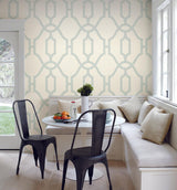 Wallpaper Magnolia Home Woven Trellis Peel & Stick Wallpaper // Beige & Blue