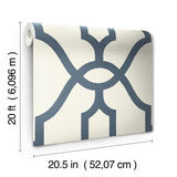 Wallpaper Magnolia Home Woven Trellis Peel & Stick Wallpaper // Blue & White