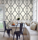 Wallpaper Magnolia Home Woven Trellis Peel & Stick Wallpaper // Grey