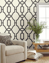 Wallpaper Magnolia Home Woven Trellis Peel & Stick Wallpaper // Grey