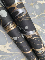 Wallpaper Marbled Endpaper Wallpaper // Black & Gold