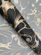 Wallpaper Marbled Endpaper Wallpaper // Black & Gold