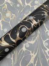 Wallpaper Marbled Endpaper Wallpaper // Black & Gold