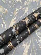 Wallpaper Marbled Endpaper Wallpaper // Black & Gold