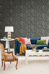 Wallpaper Marbled Endpaper Wallpaper // Black & Gold