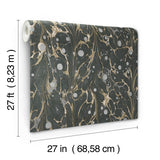 Wallpaper Marbled Endpaper Wallpaper // Black & Gold