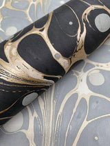 Wallpaper Marbled Endpaper Wallpaper // Black & Gold
