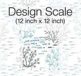 Wallpaper Marine Garden Wallpaper // Blue & Brown