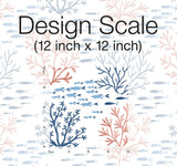 Wallpaper Marine Garden Wallpaper // Coral & Navy