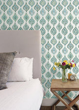 Wallpaper Marketplace Motif Wallpaper // Pale Grey & Green