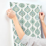 Wallpaper Marketplace Motif Wallpaper // Pale Grey & Green